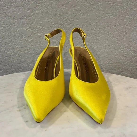 Tory Burch Runway Women’s Satin Slingback Pump Size 8, Yellow - Picture 5 of 10